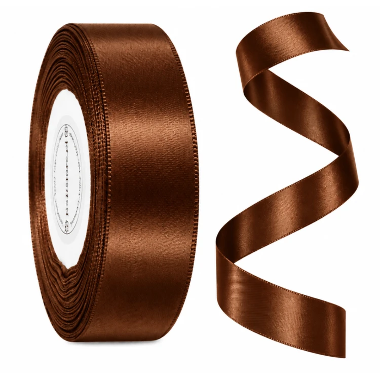Wstążka Satynowa 25mm 32mb Czekoladowy Brąz.png