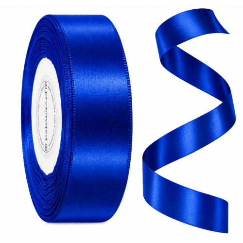 Wstążka satynowa 25mm x 32m Niebieski Szafir.png