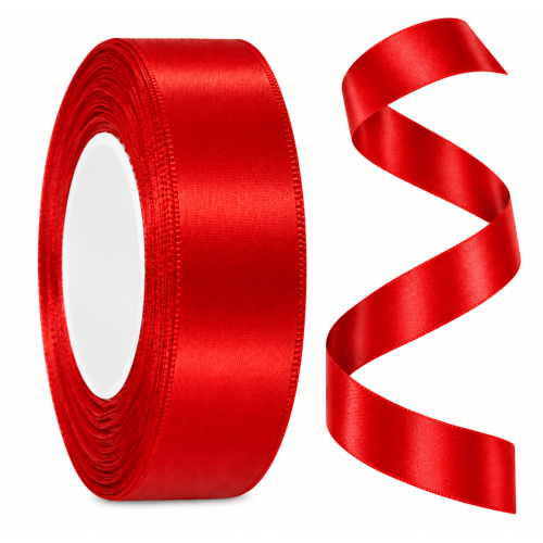 Wstążka satynowa 25mm x 32m Czerwona.png