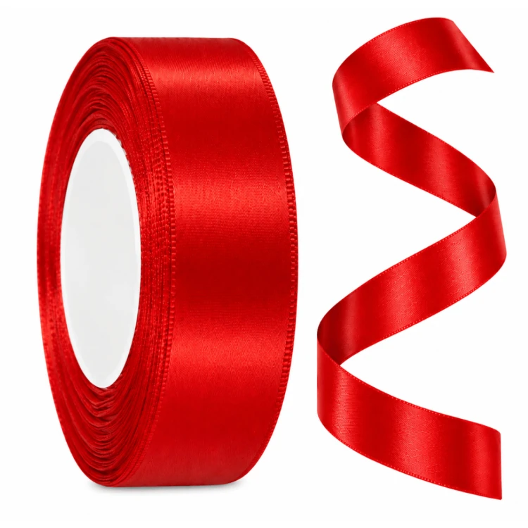 Wstążka satynowa 25mm x 32m Czerwona.png