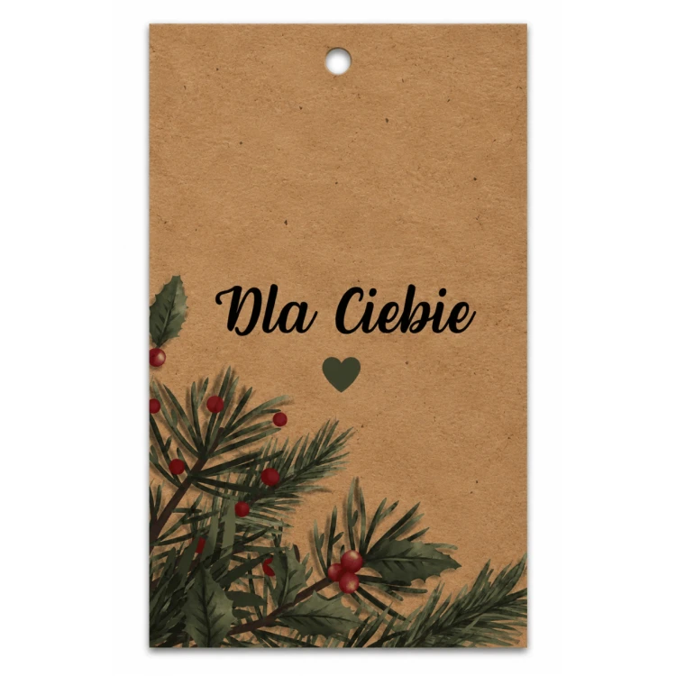 Bileciki zawieszki do prezentów "Dla Ciebie" Kraft  5x9 cm 25 sztuk