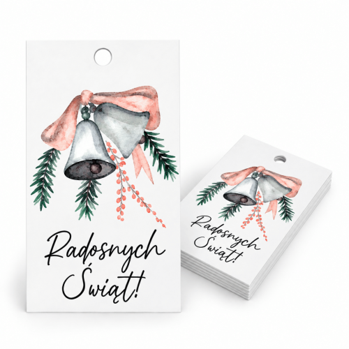 Bileciki zawieszki do prezentów Boże Narodzenie 5x9 cm 25 sztuk