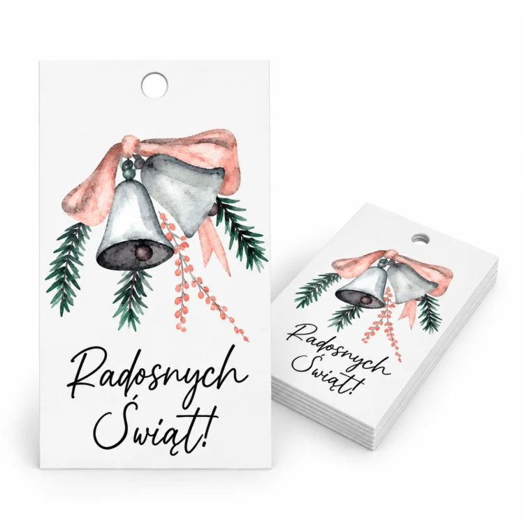 Bileciki zawieszki do prezentów Boże Narodzenie 5x9 cm 25 sztuk