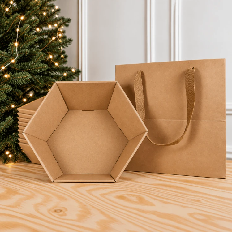 Papierowa torba prezentowa KRAFT 30x30x30 cm NA KOSZ PREZENTOWY