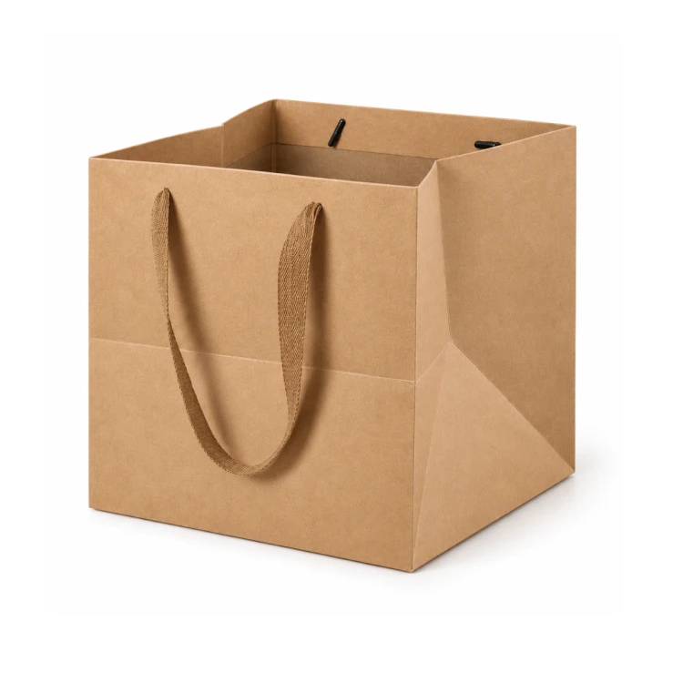 Papierowa torba prezentowa KRAFT 25x25x25 cm NA MAŁY KOSZ PREZENTOWY