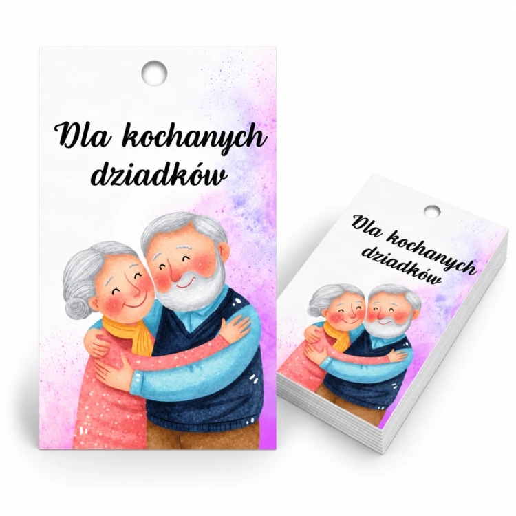 Bileciki zawieszki do prezentów  DLA KOCHANYCH DZIADKÓW x9 cm 25 sztuk