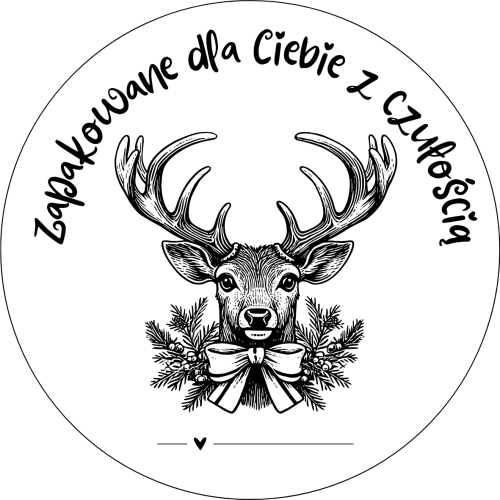 Naklejki ozdobne  ZAPAKOWANE Z CZULOSCIĄ  40 mm 24 szt.