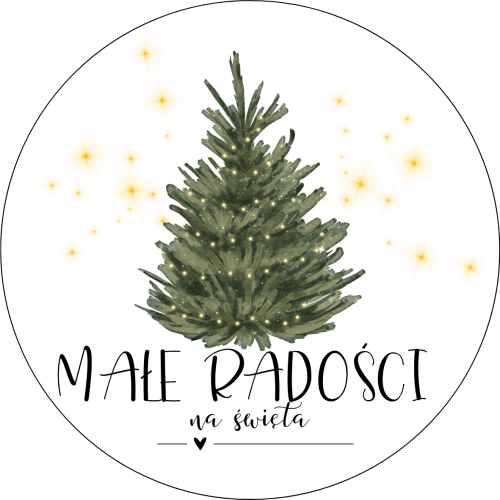 Naklejki ozdobne  MAŁE RADOŚCI choinka 40 mm 24 szt.