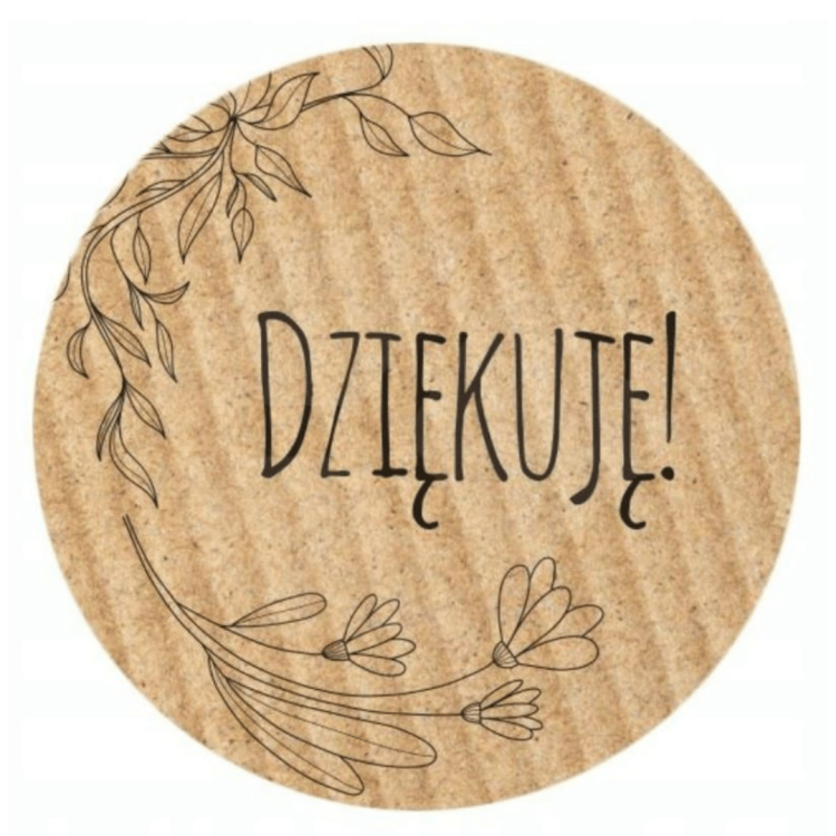 NAKLEJKI OKRĄGŁE DZIĘKUJĘ