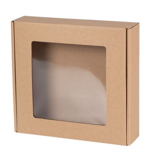 PUDEŁKO FASONOWE Z OKIENKIEM 200X200X50MM