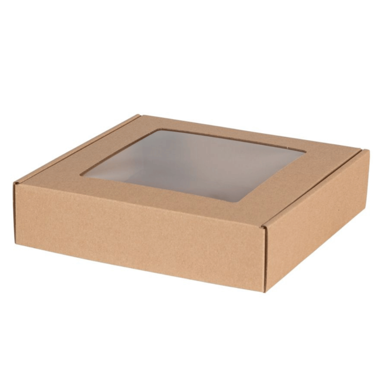 PUDEŁKO FASONOWE Z OKIENKIEM 200X200X50MM