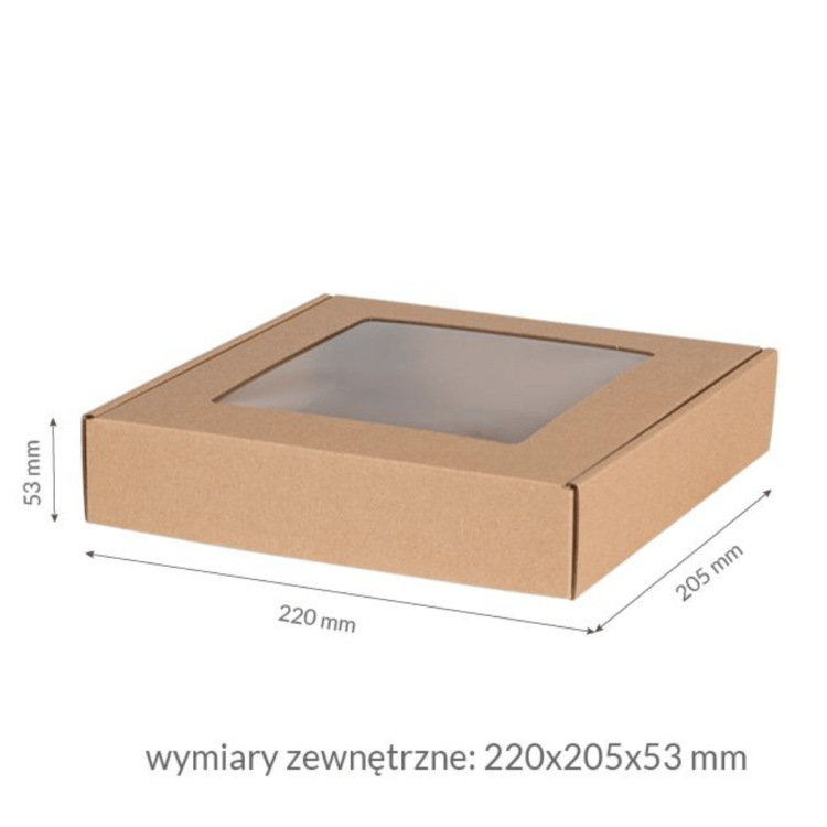 PUDEŁKO FASONOWE Z OKIENKIEM 200X200X50MM