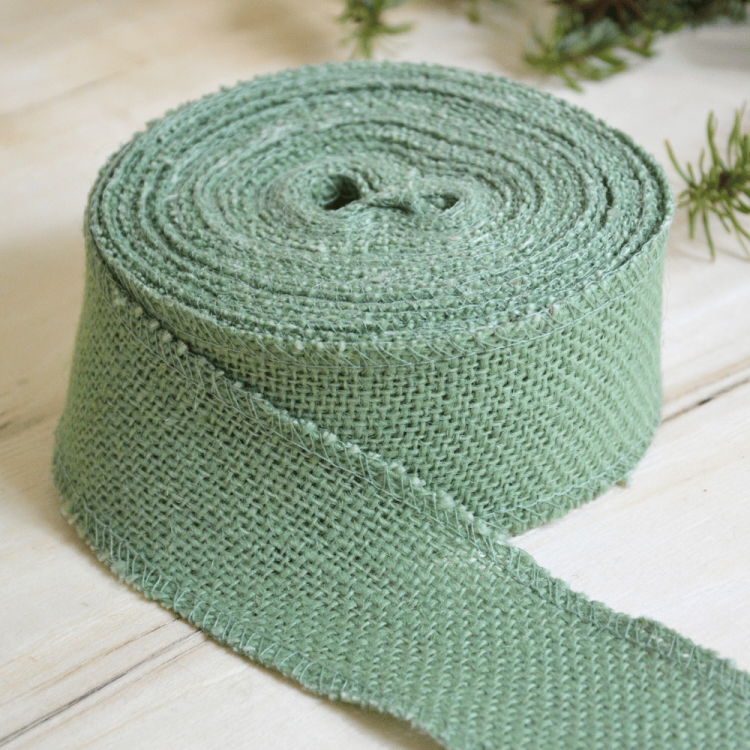 Wstążka taśma jutowa zielona 5cm x 10m