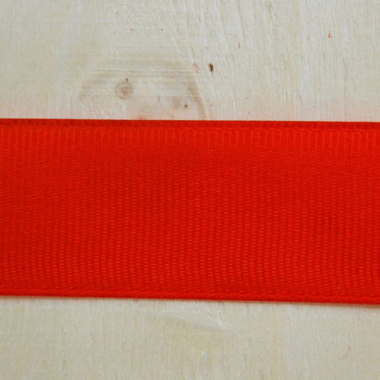 Wstążka tasiemka rypsowa ozdobna czerwona 25mm x 22m