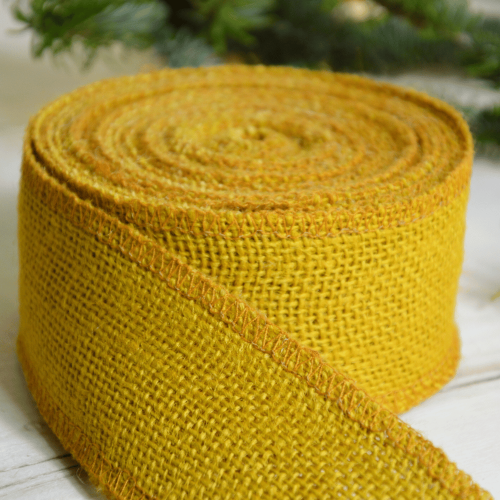 Wstążka taśma jutowa żółta 5cm x 10m