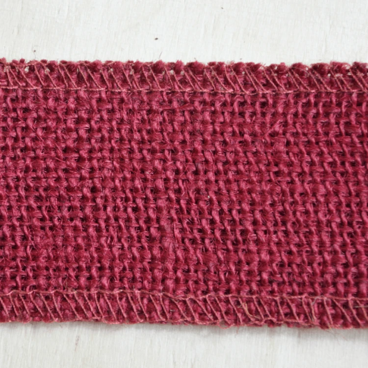 Wstążka taśma jutowa bordowa 5cm x 10m