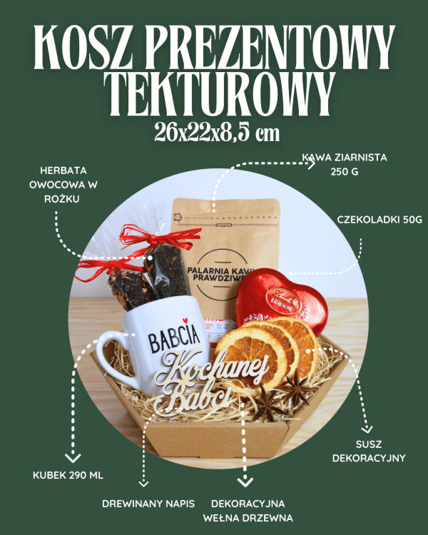 Kosz prezentowy pusty z tektury gładkiej 26 x 22 x 9,5 cm z zawartością.png