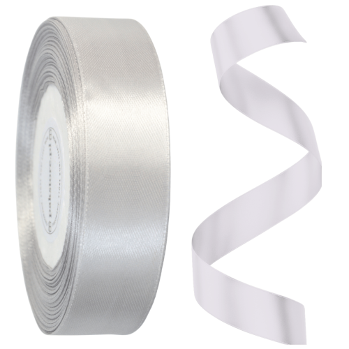 Wstążka tasiemka satynowa 25mm x 32m ZŁAMANA BIEL