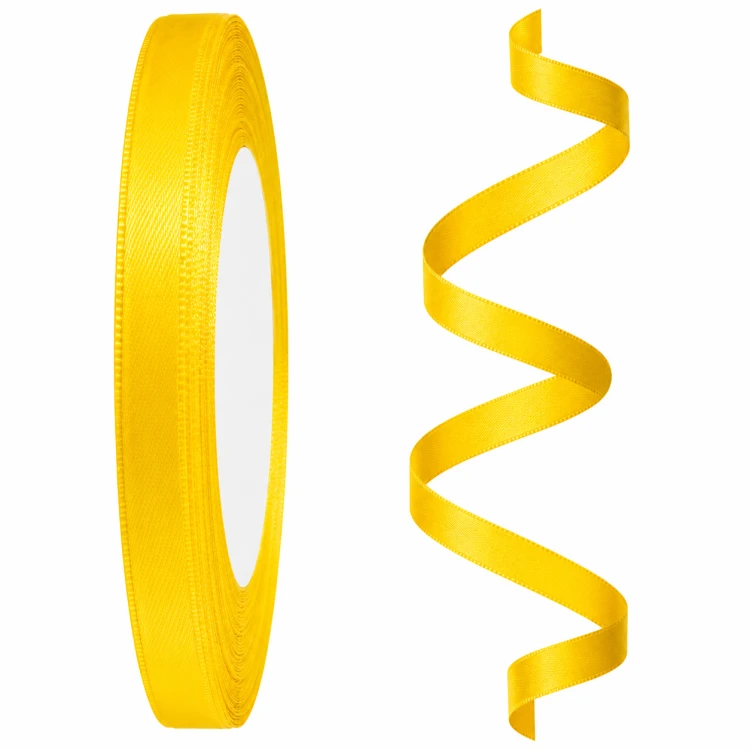 Wstążka tasiemka satynowa 6mm x 32m żółta.png