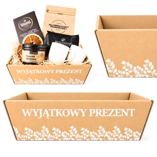 Kosz prezentowy prostokątny pusty WYJĄTKOWY PREZENT